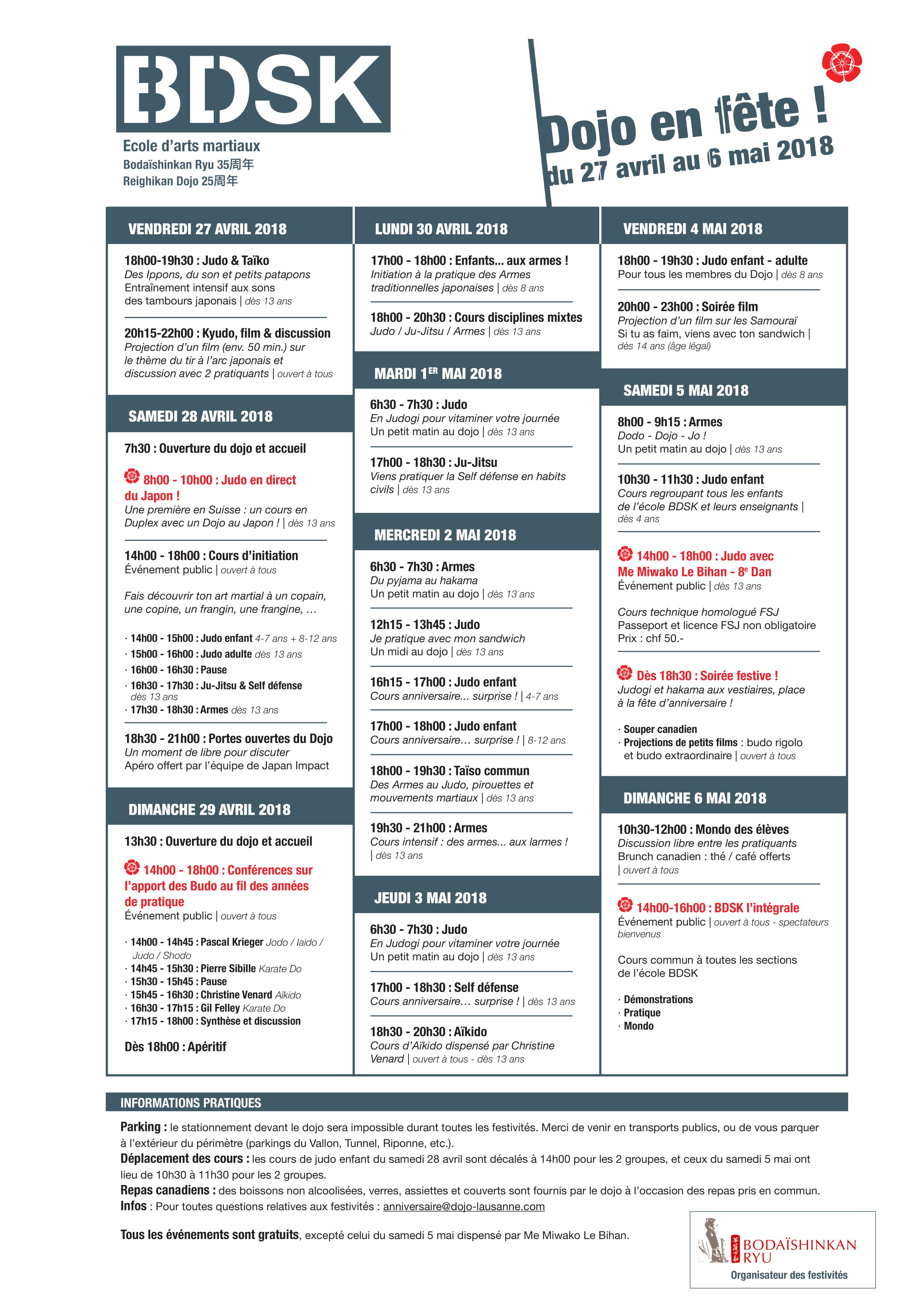Programme des festivités